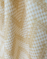 Points de Hongrie Ocre 32B – French Herringbone Linen Fabric