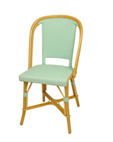 Woven Rattan Fouquet Bistro Chair Satin Azur - French inc