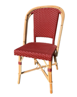 Woven Rattan Fouquet Bistro Chair Satin Ruby Red - French inc