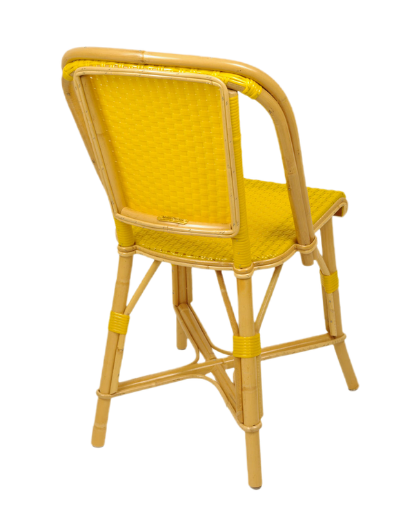 Woven Rattan Fouquet Bistro Chair Satin Bright Yellow - French inc