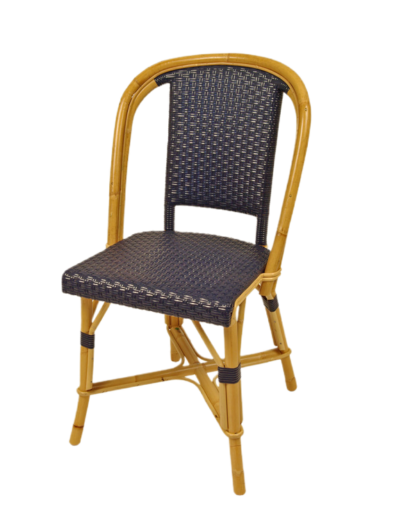 Woven Rattan Fouquet Bistro Chair Bright Marine Blue - French inc