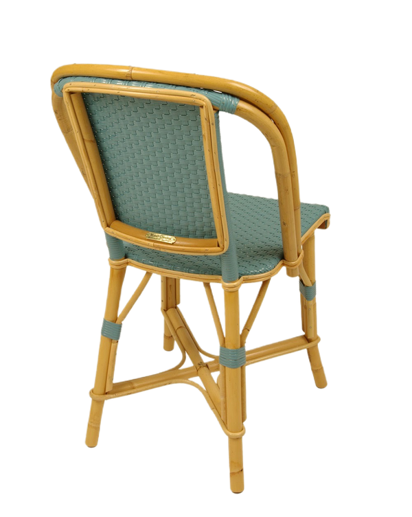 Woven Rattan Fouquet Bistro Chair Satin Soft Blue - French inc
