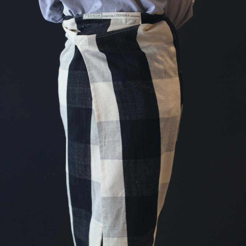 Apron Full B&W Large Checkered - French inc