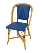 Woven Rattan Fouquet Bistro Chair Blue - French inc