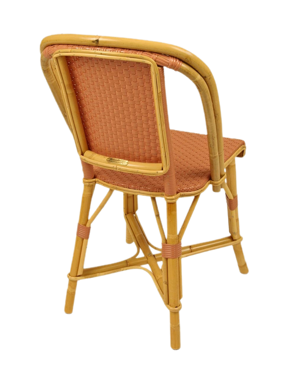 Woven Rattan Fouquet Bistro Chair Bright Old Rose - French inc