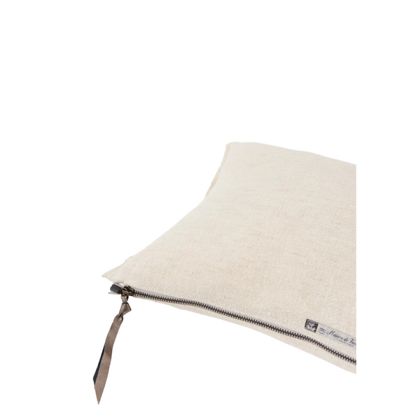 Cushion -  Washed Linen Crepon in Fior di Latte 20”x20” - French inc