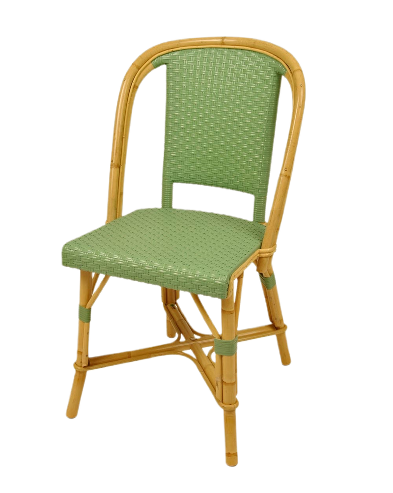 Woven Rattan Fouquet Bistro Chair Satin Apple Green - French inc
