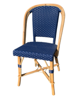 Woven Rattan Fouquet Bistro Chair Satin Ultramarine - French inc