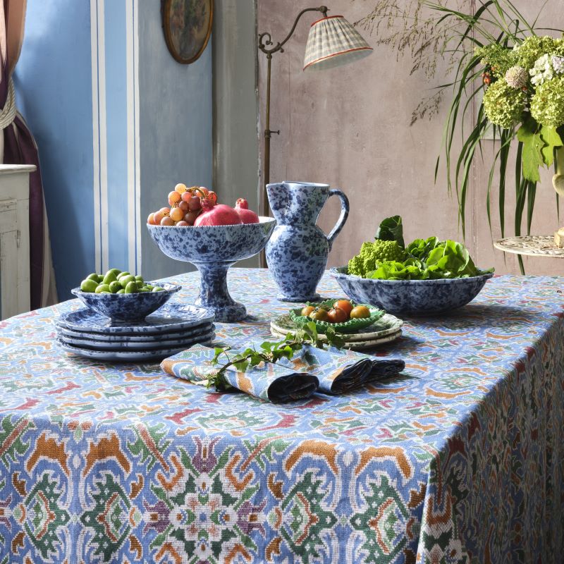 Fiamma Tablecloth, Blue, Rectangular 160 x 320 cm - french.us 4