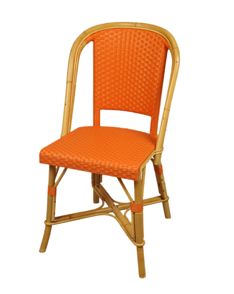 Woven Rattan Fouquet Bistro Chair Bright Mandarin - French inc
