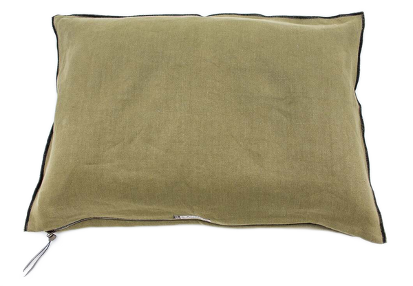 Cushion - Stone Washed Linen in Kaki - French inc