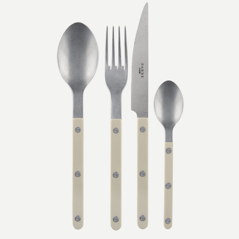 Bistrot Vintage Solid, Light kaki 24 pieces cutlery set