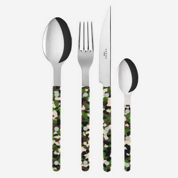 Bistrot Camouflage, Green 24 pieces cutlery set