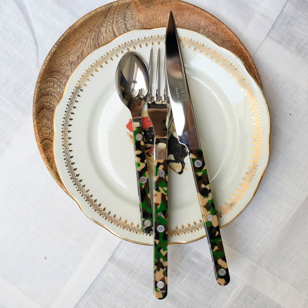 Bistrot Camouflage, Green 24 pieces cutlery set