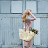 Best Straw Tote Bag Long Flat Leather Handle French Basket - french.us 3