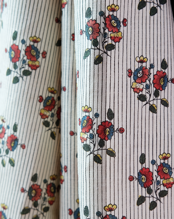Linen Fabric - Boutonnière Multicolor 74 A Sample - french.us