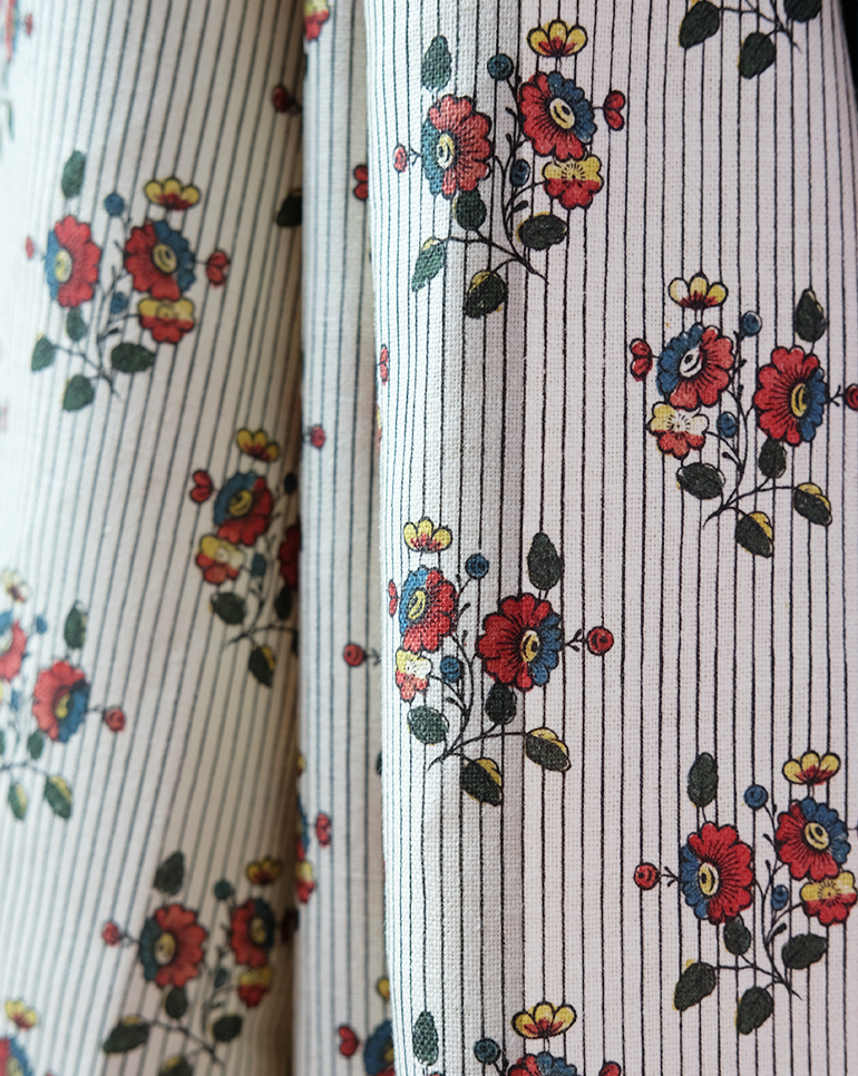 Linen Fabric - Boutonnière Multicolor 74 A - french.us