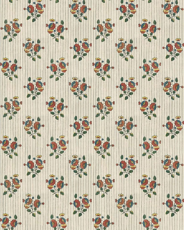 Wallpaper - Boutonnière Multicolor 74A Sample - french.us