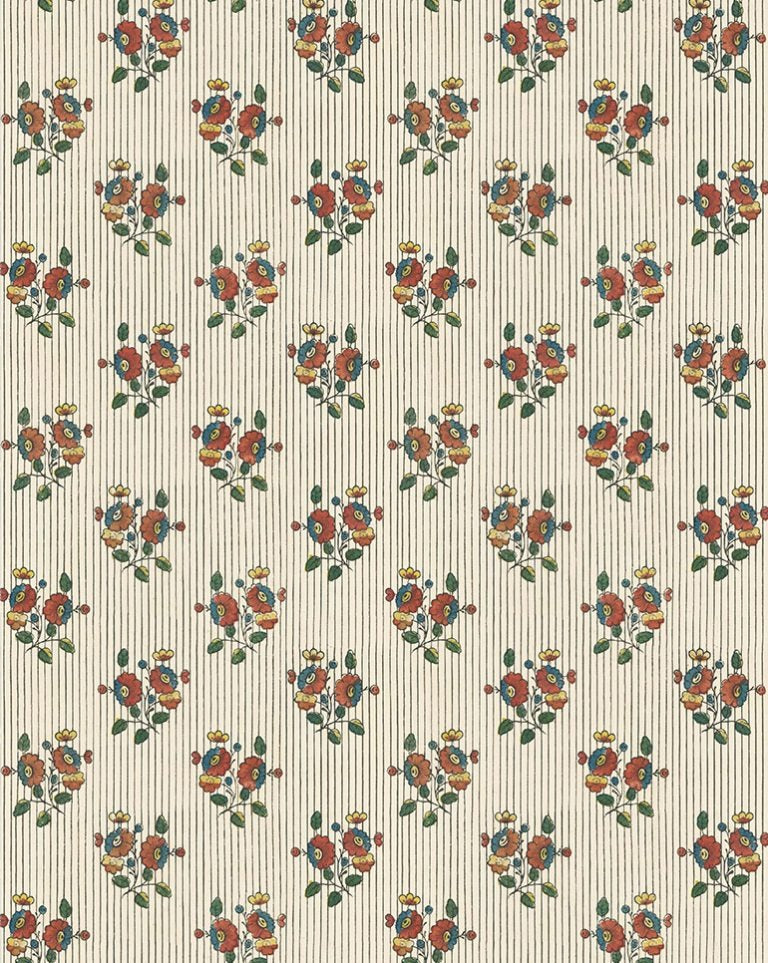 Wallpaper - Boutonnière Multicolor 74A Sample - french.us