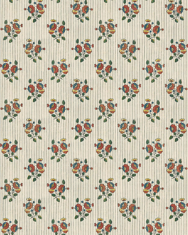 Wallpaper Sample - Boutonnière Multicolor 74A