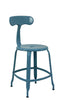 Metal Chair - Caramel Wood Seat 45 cm / 18 in Glossy Turquoise Blue