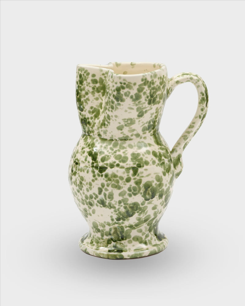 Speckeld Pitcher Green And White