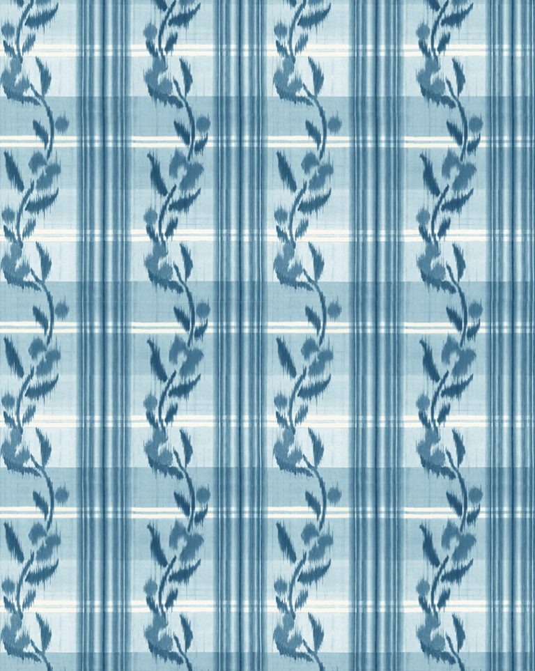Wallpaper - 76 B Canut Blue Sample - french.us
