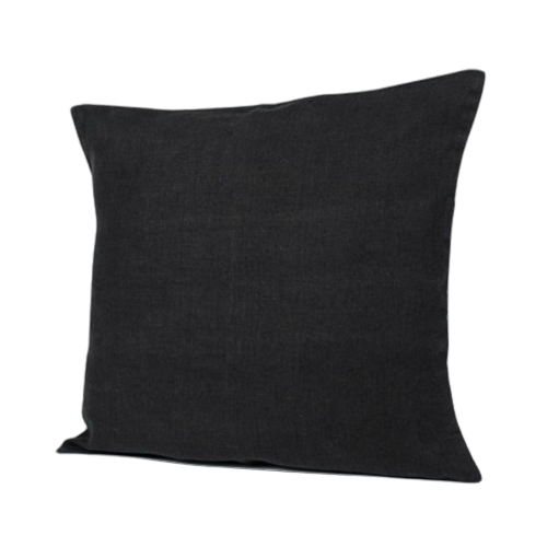 Cushion - Crumpled Linen in Charbon /  Anthracite 20”x20” - french.us 