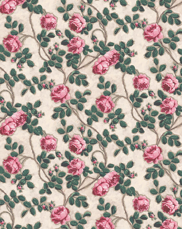 Wallpaper Panel - Roses Pompadour 75A