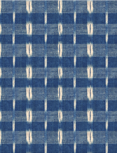 Antoinette Poisson Wallpaper- Flammé indigo 83