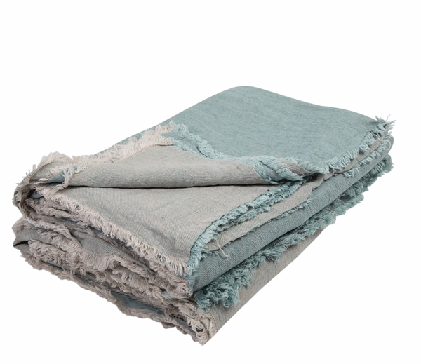 Throw Vice Versa Fringed - Crumpled Washed Linen