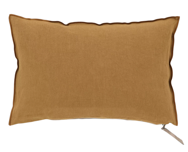 Stone Washed Linen Pillowcase in Havane