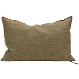 Cushion Crumpled Washed Linen Kaki/ Givre 16”x24” - french.us