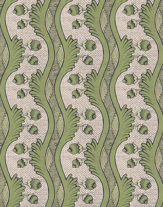 Wallpaper - 2 C Grenades Green Sample - french.us