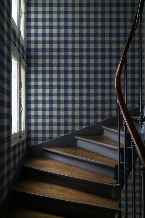 Wallpaper Panel - Carreaux Indigo 84A