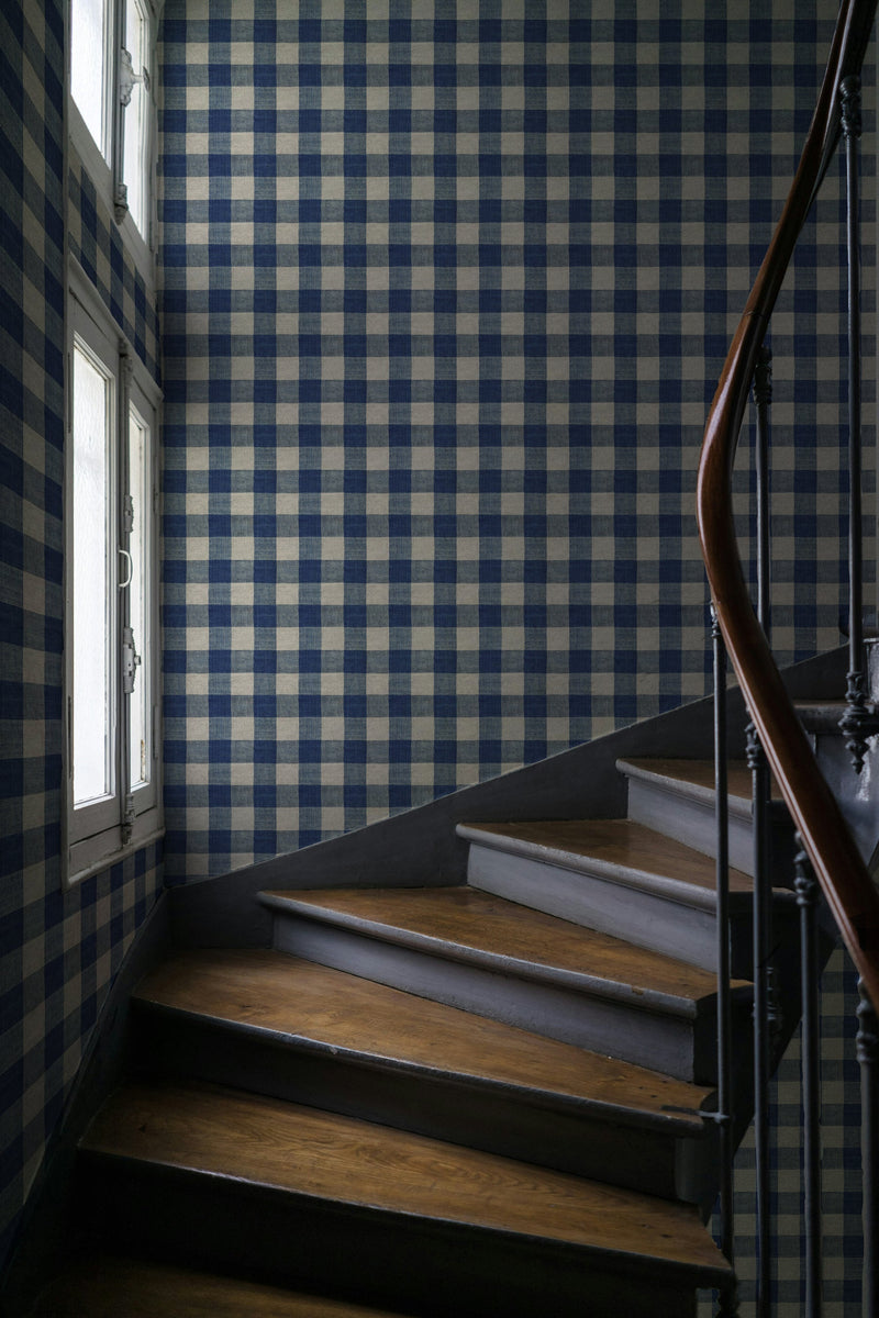Wallpaper Panel - Carreaux Indigo 84A