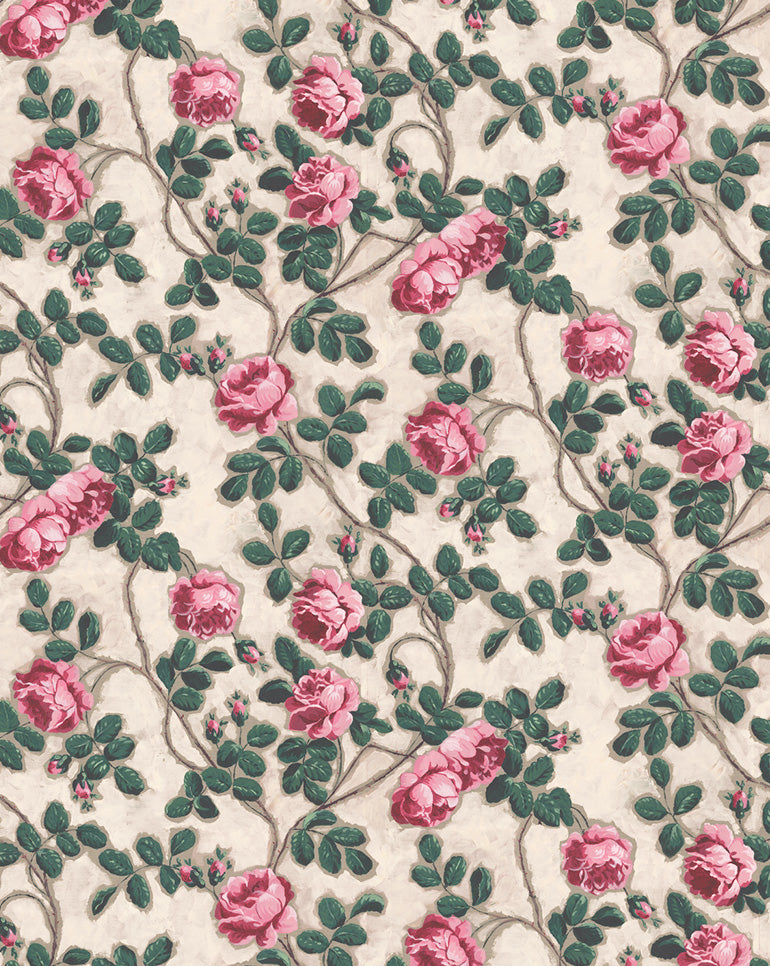 Wallpaper - 75A Roses Pompadour Cream