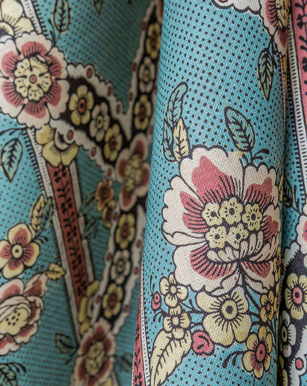 Linen Fabric - Guirlandes De Fleurs 1A - French inc