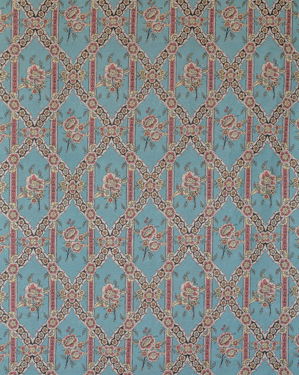 Linen Fabric Sample - 1A Guirlandes De Fleurs - French inc