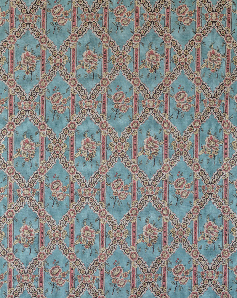 Linen Fabric Sample - 1A Guirlandes De Fleurs - French inc