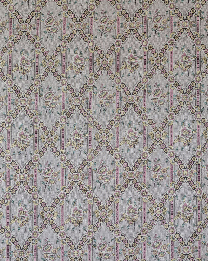 Linen Fabric - Guirlandes De Fleurs 1B - French inc