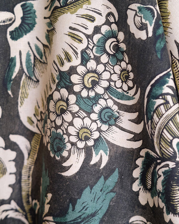 Linen Fabric - Grands Pavots 59B - French inc