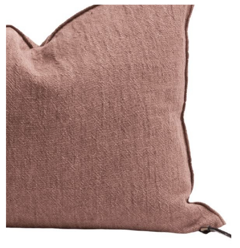 Cushion -  Washed Linen Crepon in Bois de Rose - french.us2