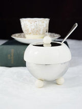 Sugar Bowl Art Deco White