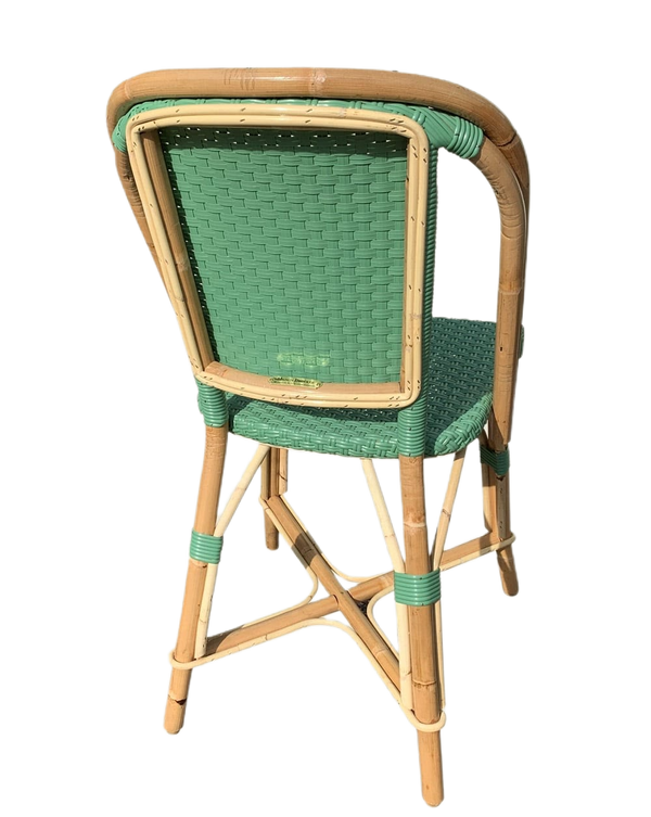 Woven Rattan Fouquet Bistro Chair Satin Water Green - French inc