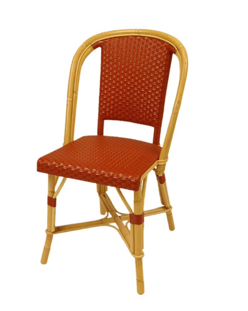 Woven Rattan Fouquet Bistro Chair Bright Brick