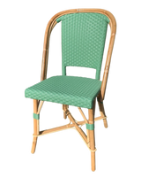 Woven Rattan Fouquet Bistro Chair Satin Water Green