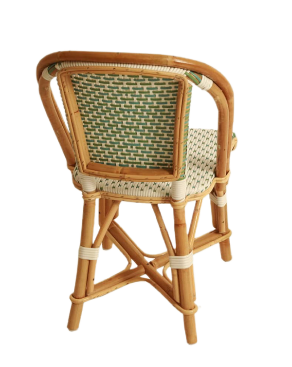 Woven Rattan Fouquet Bistro Chair Kids Mint, Sky Blue and White - French inc