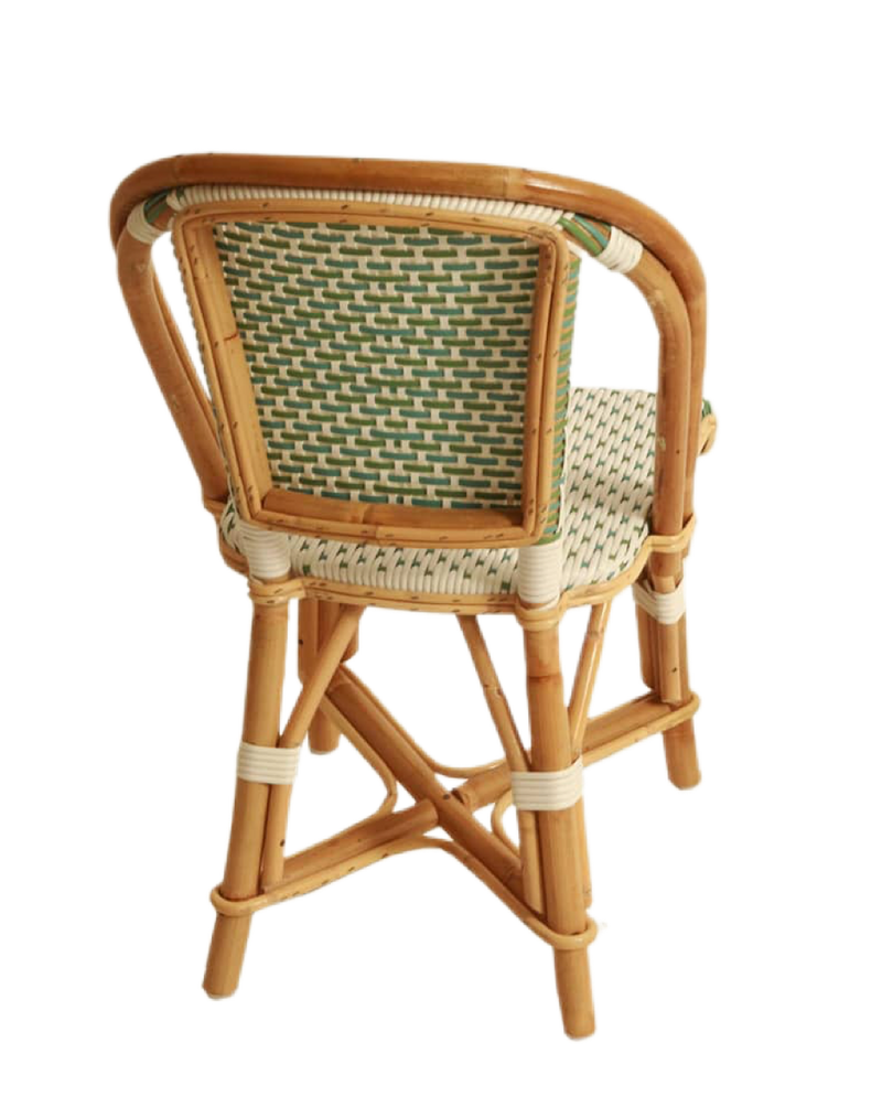 Woven Rattan Fouquet Bistro Chair Kids Mint, Sky Blue and White