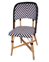 Woven Rattan Fouquet Bistro Chair Chambord S (Black and White) - French inc